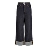 JACK & JONES JXTOKYO VEGA WIDE HW FOLD UP R269 DNM SN Kadın Jean Dark Blue Denim 30/32