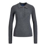 JACK & JONES JXWREN WOOL BLEND POLO NECK KNIT Kadın Triko/Kazak Medium Grey Melange L