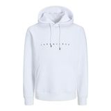 JACK & JONES Kabartma Baskılı Kapüşonlu Sweatshirt, XL, 12233972, White, erkek