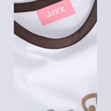 Jack & Jones Kadin Baskili Bisiklet Yaka Tisört - Ringer - 0 Beyaz - XS