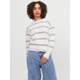 Jack & Jones Kadin Çizgili Bisiklet Yaka Örme Kazak - Mila - Lila