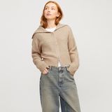 Jack & Jones Kadın Dik Yaka Örme Hırka - Gilly - XS - 113-Bej