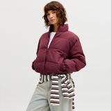 Jack & Jones Kadin Dik Yaka Puffer Mont - Tracy - L - 476-Bordo