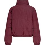 Jack & Jones Kadin Dik Yaka Puffer Mont - Tracy Uzun Kol Polyester Malzeme ile Şık Bordo - 476-Bordo