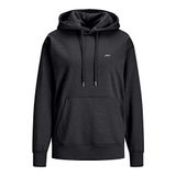 JACK & JONES Kadın JJXX JXABBIE RLX LS EVERY HOOD SWT NOOS Sweatshirt, Black Print:WHITE JJXX LOGO, XS