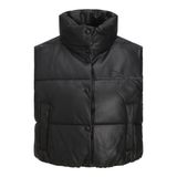 JACK & JONES Kadın JJXX JXBREEZY FAUX LEATHER SHORT VEST OTW Mont, Black, XL