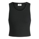 JACK & JONES Kadın JJXX JXFALLON STR SL RIB TOP JRS NOOS Tişört, Black , M