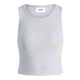 JACK & JONES Kadın JJXX JXFALLON STR SL RIB TOP JRS NOOS Tişört, Light Grey Melange , L