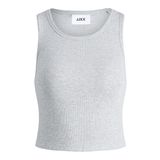JACK & JONES Kadın JJXX JXFALLON STR SL RIB TOP JRS NOOS Tişört, Light Grey Melange , M