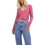 JACK & JONES Kadın JJXX JXISABEL SOFT CROP CARDIGAN KNIT NOOS Triko, Carmine Rose, L