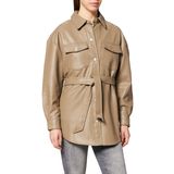 JACK & JONES Kadın Jjxx Jxluna Faux Leather Overshirt Noos Ceket,Brindle/Detail:matte,S