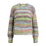 JACK & JONES Kadın JJXX JXSIMONE SPACE DYE CREW NECK KNIT SN Triko, Limeade Stripes:/6 multi space dye, L