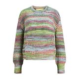 JACK & JONES Kadın JJXX JXSIMONE SPACE DYE CREW NECK KNIT SN Triko, Limeade Stripes:/6 multi space dye, M
