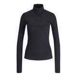 JACK & JONES Kadın Jxfan Ls Rib Tee Noos uzun kollu tişört, Siyah, XS