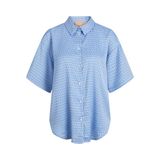 JACK & JONES Kadın JXLINK SATIN SS SHIRT WVN Gömlek Mavi XS