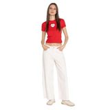 JACK & JONES Kadın JXMILLA CULOTTE HW JEANS C185 DNM LN Jeans, White Denim, 30/32