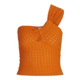 JACK & JONES Kadın JXNEYE ONE SHOULDER TOP KNIT Triko-Kazak, Persimmon Orange, S