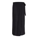 JACK & JONES Kadın JXOCEAN LINEN BLEND WRAP SKIRT WVN Uzun Etek Siyah S
