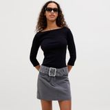 Jack & Jones Kadin Kayik Yaka Strech Fit Tisort - Fifi - 0-Siyah - M
