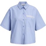 Jack & Jones Kadin Nakis Detayli Oversize Fit Kisa Kollu Gömlek - Caro - 01-Mavi