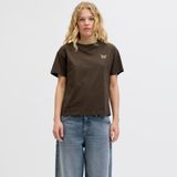 Jack & Jones Kadin Sifir Yaka Tisört - Lucy - 0 - Kahverengi