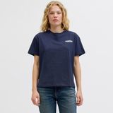 Jack & Jones Kadin Sifir Yaka Tisört - Lucy - 003-Mavi