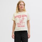 Jack & Jones Kadin Sifir Yaka Tisört - Lucy - 05-Bej