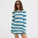 Jack & Jones Kadin Sifir Yaka Uzun Kollu Örgü Elbise - Rory - M - 000-Mavi