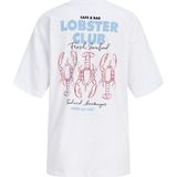 Jack & Jones Kadin Sirt Baskili Bol Kalip Tisört - Millow - 0 Beyaz