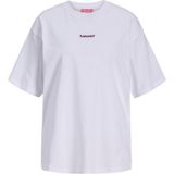 Jack & Jones Kadin Sirt Baskili Bol Kalip Tisört - Valentine - 00010-Beyaz - M