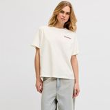 Jack & Jones Kadin Sirt Baskili Kisa Kollu Tisört - Blomma - 0-Beyaz
