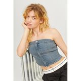 JACK & JONES Kadın Tişört JXTINGA SLIM DENIM TOP DNM, Medium Blue Denim, XL
