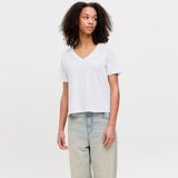 Jack & Jones Kadin V Yaka Kisa Kollu Tisört - Annie - 0 Beyaz - M