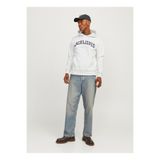 Jack & Jones Kapüşon Yaka Beyaz Erkek Sweatshırt 12256521_JJECALEB VARSITY SWEAT HOO