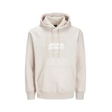 Jack & Jones Kapüşon Yaka Ekru Erkek Sweatshırt 12269940_JCOAERO FRONT PRINT SWEAT