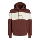 Jack & Jones Kapüşon Yaka Kiremit Erkek Sweatshırt JORVESTERBRO BLOCK SWEAT HOOD STYD