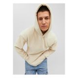 Jack & Jones Kapüşon Yaka Krem Erkek Sweatshırt 12242470_JORSILVERLAKE FLEECE HOOD