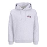 Jack & Jones Kapüşonlu Baskılı Sweatshirt, M, 12298491, White Melange Detail:Small print, erkek