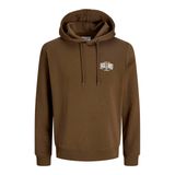 Jack & Jones Kapüşonlu Baskılı Sweatshirt, XXL, 12298491, Cocoa Detail:Small print, erkek