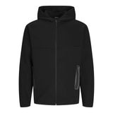 JACK & JONES Kapüşonlu Fermuarlı Sweatshirt, 4XL, 12263091, Siyah, erkek