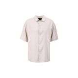 JACK & JONES Kısa Kol Keten Gömlek Geniş Fit JORFARO LINEN OVERSIZED SHIRT SS SN, XL, TYC480444534332D21, Krem, Erkek