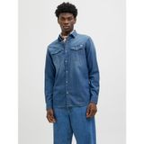Jack & Jones Kot Gömlek JJESHERIDAN Uzun Kollu, M, 12138115, Medium Blue Denim, Erkek