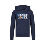 Jack & Jones Lacivert Erkek Çocuk Kapüşonlu Uzun Kollu Baskılı Sweatshirt JCODUST SWEAT HOOD SN JNR