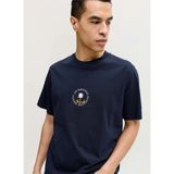 Jack & Jones Lacivert Erkek Normal Logo Baskılı T-Shirt 12295125 Jorhyeres Mınımal Tee Neck