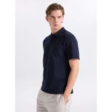 Jack & Jones Lacivert Erkek Regular Fit Zikzak Desenli Polo T-Shirt 12308294 Jprblatrentonjacqu Polosmu - 2XL