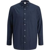 Jack & Jones Lacivert Oxford Plus Büyük Beden Erkek Gömlek Uzun Kol Günlük Regular Fit - 8XL