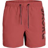 Jack & Jones Logo Baskılı Deniz Şortu- Fiji - Mercan - 140 cm