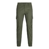 JACK & JONES Male Kargo Pantolon Büyük Beden Slim Tapered Fit Kargo Pantolon, Zeytin gecesi, 40W / 32L