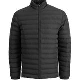 Jack & Jones Markasız 12217853 Yarım Balıkcı 2 Fermuarlı Cep Sısme Mont - Siyah - 7XL