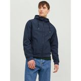 Jack & Jones Markasız 12236300 Fermuarlı Kapusonlu Softshell Mont - Lacivert